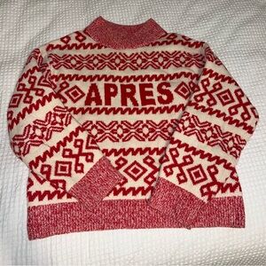 Red and Cream Apres Sweater